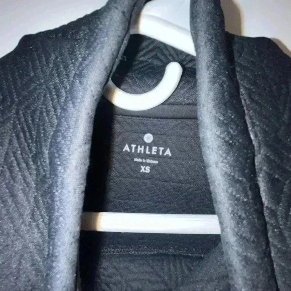 Athleta Jacquard Elevation Sweatshirt Pullover Black Funnel Neck Women XS - Picture 5 of 5